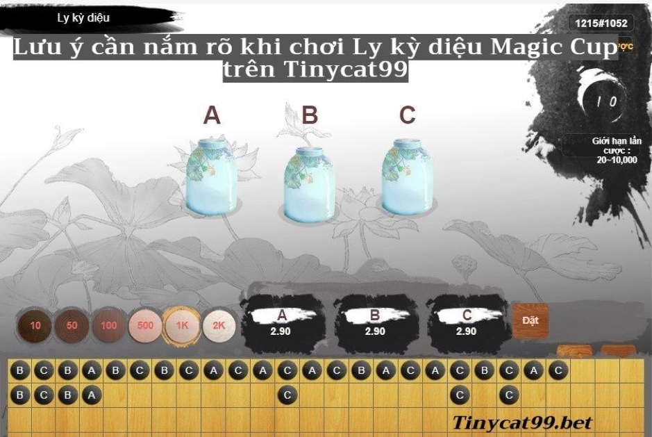 Lưu ý khi chơi ly kỳ diệu Magic Cup, ly ky dieu tinycat99, magic cup tinycat99, choi ly ky dieu tinycat99