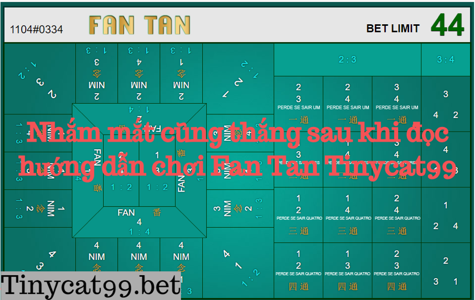 Hướng dẫn chơi FanTan Tinycat99, huong dan choi fantan, cách chơi fantan, cach choi fantan tinycat99